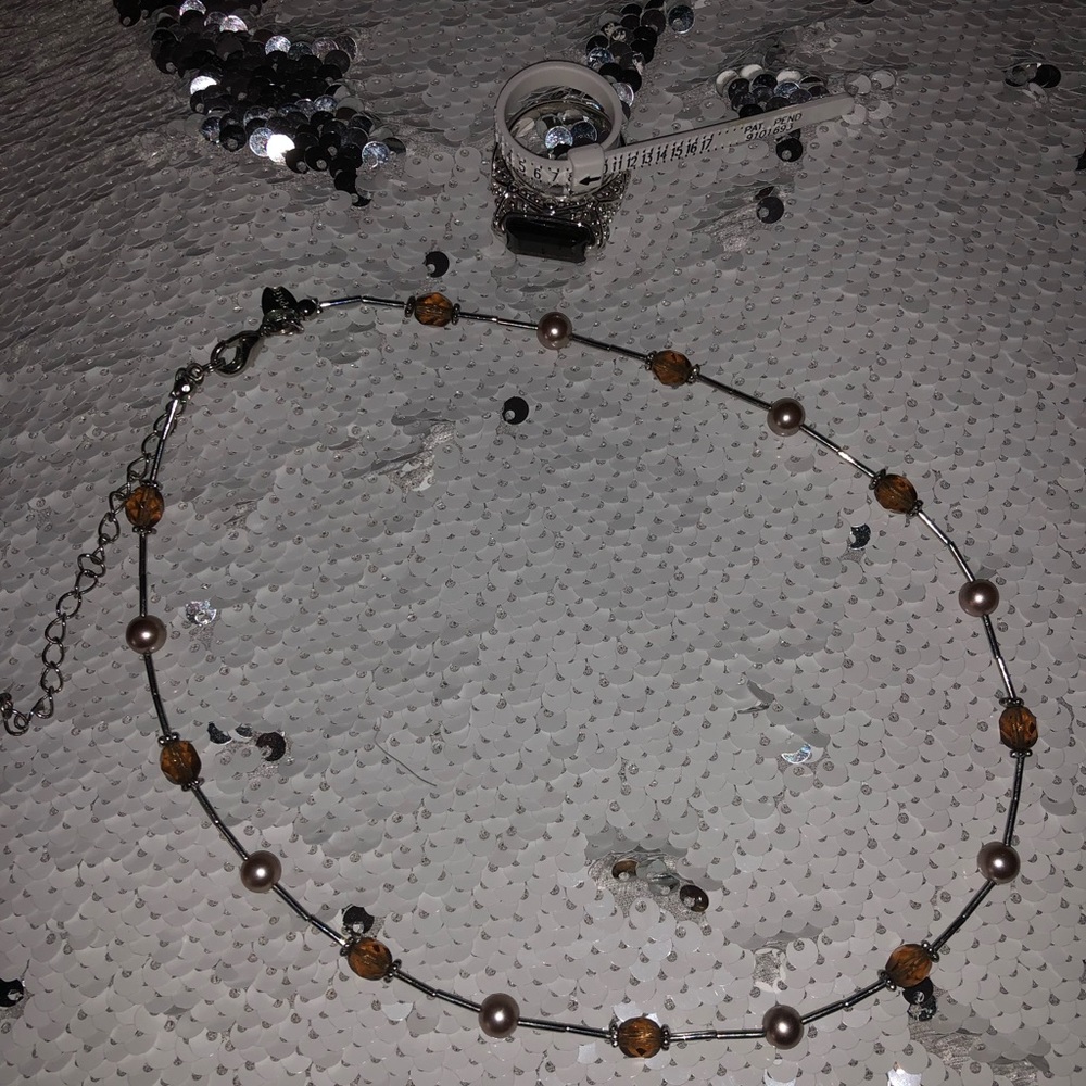 Lia Sophia Necklace and Ring set Browns